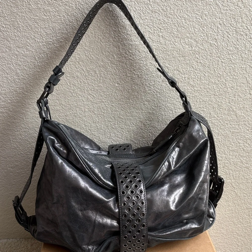 Vintage Michael Kors Metallic Leather Shoulder Bag with Studded Strap